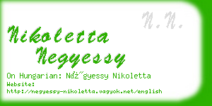 nikoletta negyessy business card